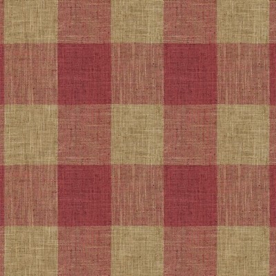 Kasmir Buffalo Red Pepper in 1452 Red Polyester  Blend Fire Rated Fabric Buffalo Check  High Performance CA 117  NFPA 260  Plaid and Tartan  Fabric